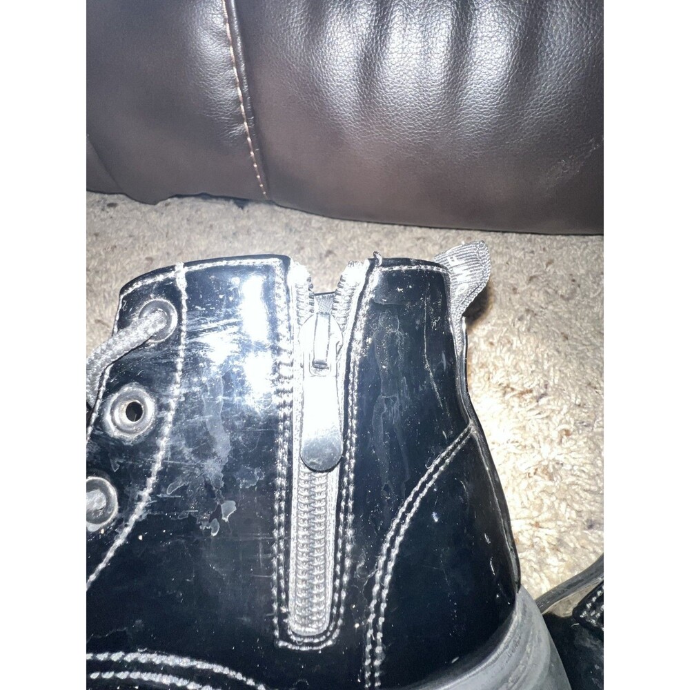 Girls Side Zipper Lace Up Front Boots For Children‎ Combat Boots 12.5 - Picture 10 of 10
